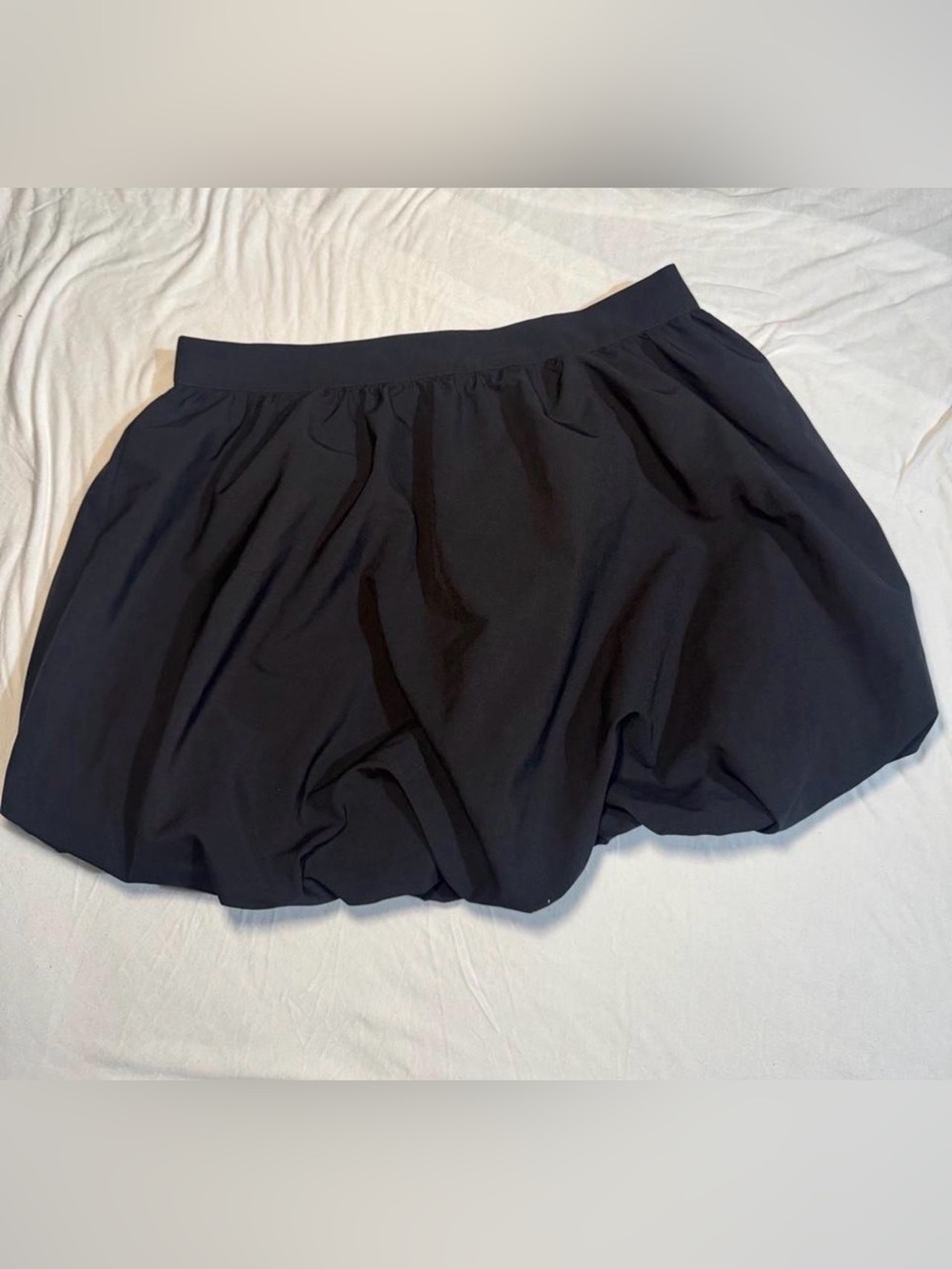Classic Black Bubble Skirt with Elastic Waist